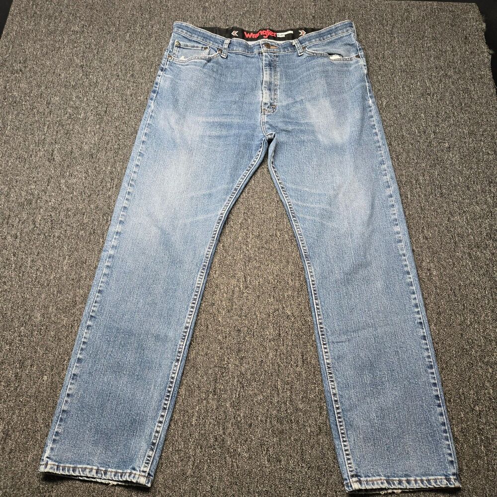 Wrangler Performance Series Mens Jeans 38x32 Regular Fit Blue Denim 96CHWSW